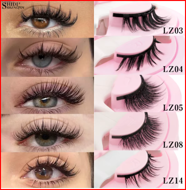 Reusable Magnetic Eyelashes 1 Pair Natural Curly Fluffy Magnetic False Eyelashes No Glue Needed Lashes Makeup with Tweezer Set