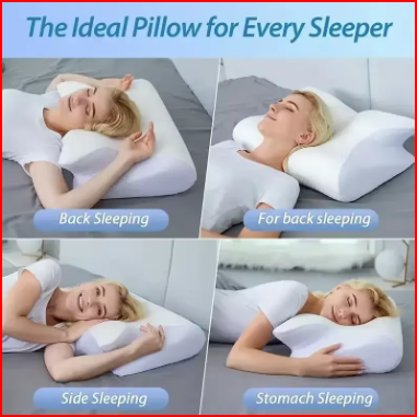 Butterfly Shape Slow Rebound Pillow Memory Foam Cervical Pillow Ergonomic Contour Orthopedic Pillow Neck Pain Support Pillows