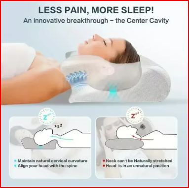 Butterfly Shape Slow Rebound Pillow Memory Foam Cervical Pillow Ergonomic Contour Orthopedic Pillow Neck Pain Support Pillows