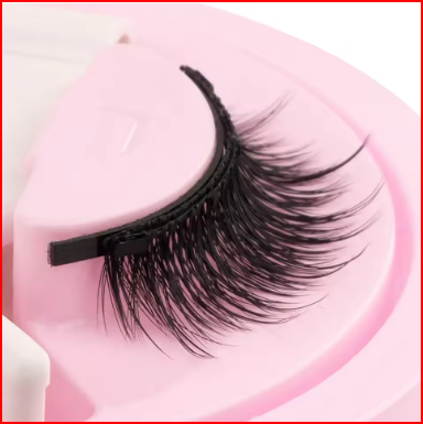 Reusable Magnetic Eyelashes 1 Pair Natural Curly Fluffy Magnetic False Eyelashes No Glue Needed Lashes Makeup with Tweezer Set