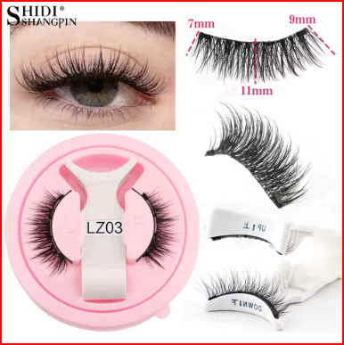 Reusable Magnetic Eyelashes 1 Pair Natural Curly Fluffy Magnetic False Eyelashes No Glue Needed Lashes Makeup with Tweezer Set