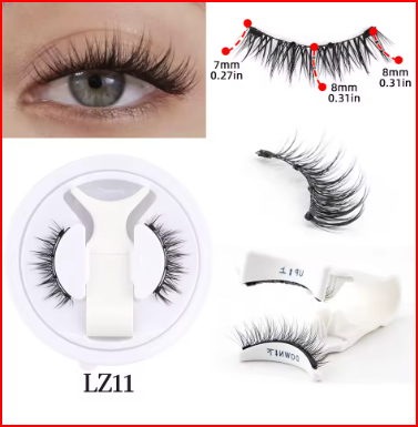 Reusable Magnetic Eyelashes 1 Pair Natural Curly Fluffy Magnetic False Eyelashes No Glue Needed Lashes Makeup with Tweezer Set