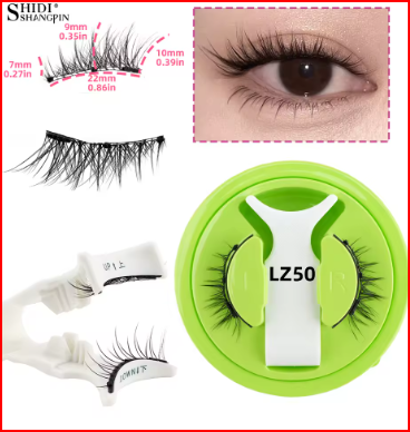 Reusable Magnetic Eyelashes 1 Pair Natural Curly Fluffy Magnetic False Eyelashes No Glue Needed Lashes Makeup with Tweezer Set