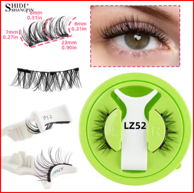 Reusable Magnetic Eyelashes 1 Pair Natural Curly Fluffy Magnetic False Eyelashes No Glue Needed Lashes Makeup with Tweezer Set