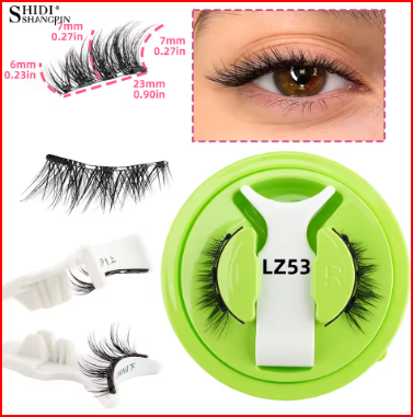 Reusable Magnetic Eyelashes 1 Pair Natural Curly Fluffy Magnetic False Eyelashes No Glue Needed Lashes Makeup with Tweezer Set