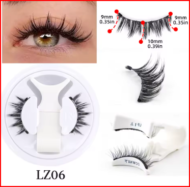 Reusable Magnetic Eyelashes 1 Pair Natural Curly Fluffy Magnetic False Eyelashes No Glue Needed Lashes Makeup with Tweezer Set