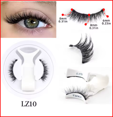 Reusable Magnetic Eyelashes 1 Pair Natural Curly Fluffy Magnetic False Eyelashes No Glue Needed Lashes Makeup with Tweezer Set
